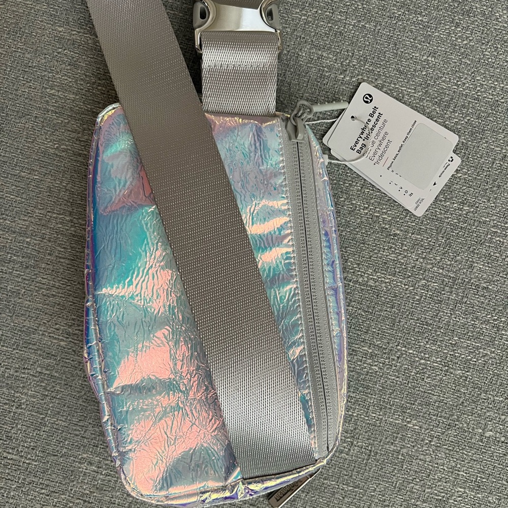 Lululemon Iridescent Everywhere Belt Crossbody Bag with Silver Strap